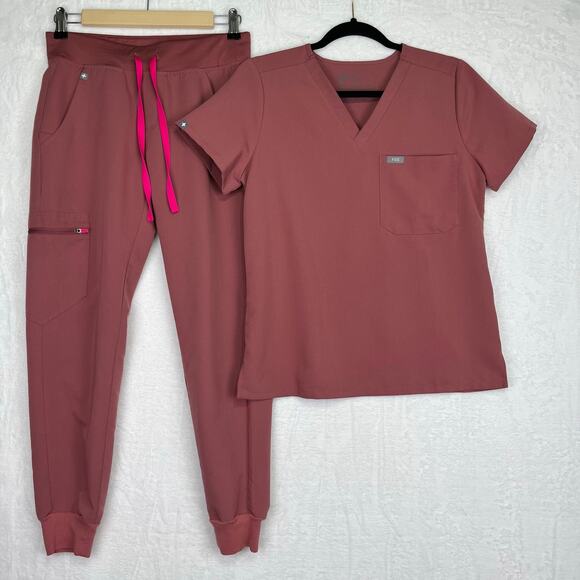 Figs Other - FIGS Scrub Set Catarina One-Pocket Scrub Top Zamora Jogger Pants XSP Mauve